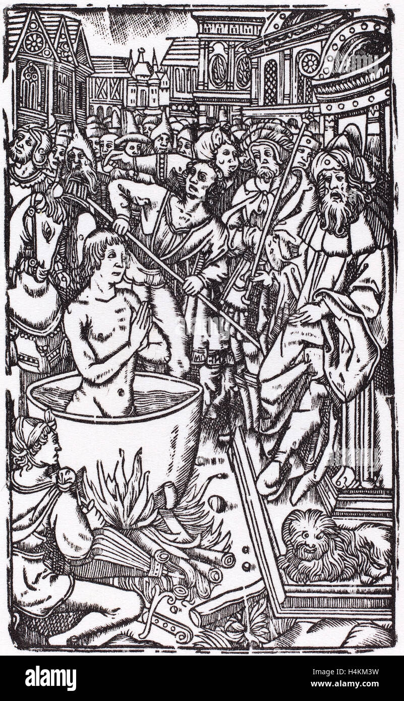 Probably French 16th Century, The Martyrdom of a Saint, woodcut Stock Photo