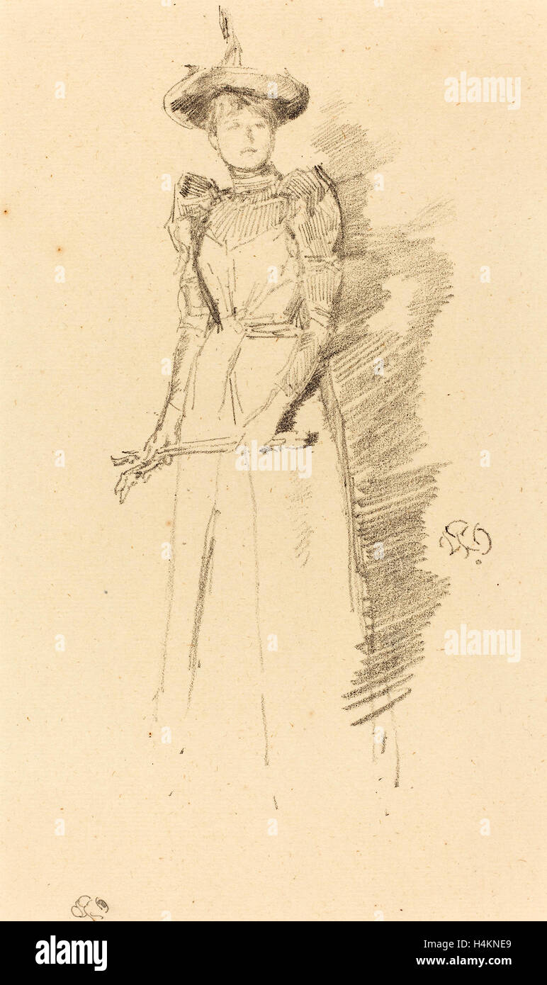 James McNeill Whistler (American, 1834 - 1903), Gants de Suède, 1890, lithograph on cream laid paper Stock Photo