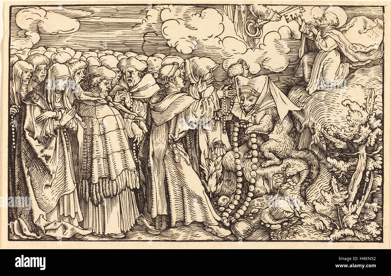 Hans Weiditz, II (German, 1500 or before - c. 1536), Allegory - Religious Frivolity, woodcut Stock Photo