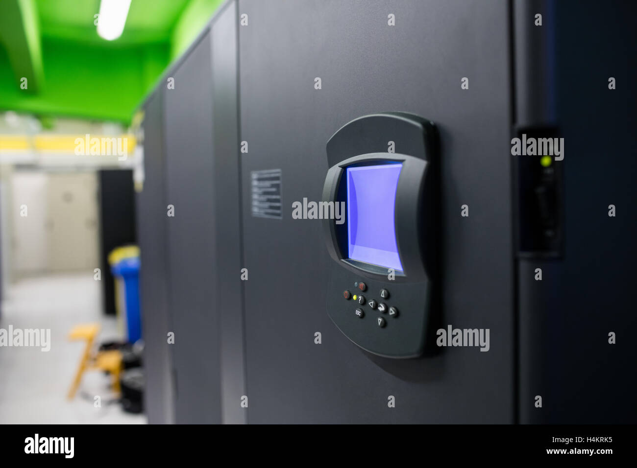 Biometric locks in server room Stock Photo