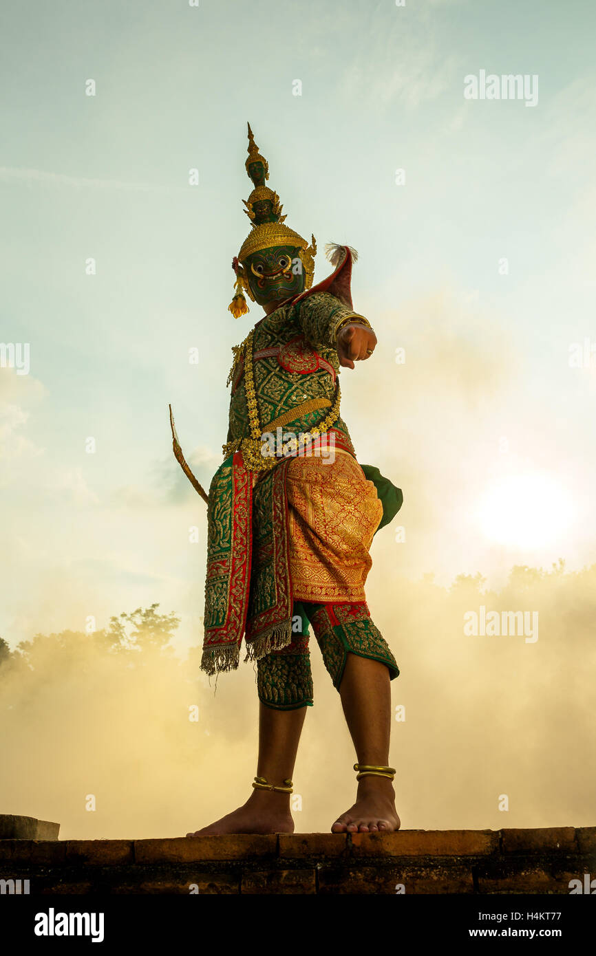 Man dressed as a character from the Ramayana Stock Photo