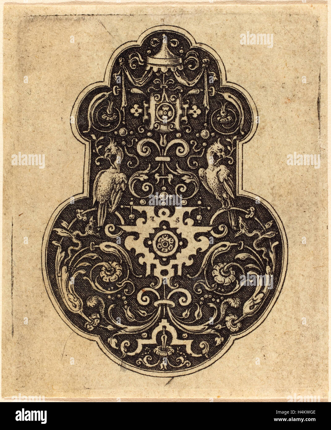 Etienne Delaune, French (1518-1519-1583), Arabesque Designs, engraving Stock Photo