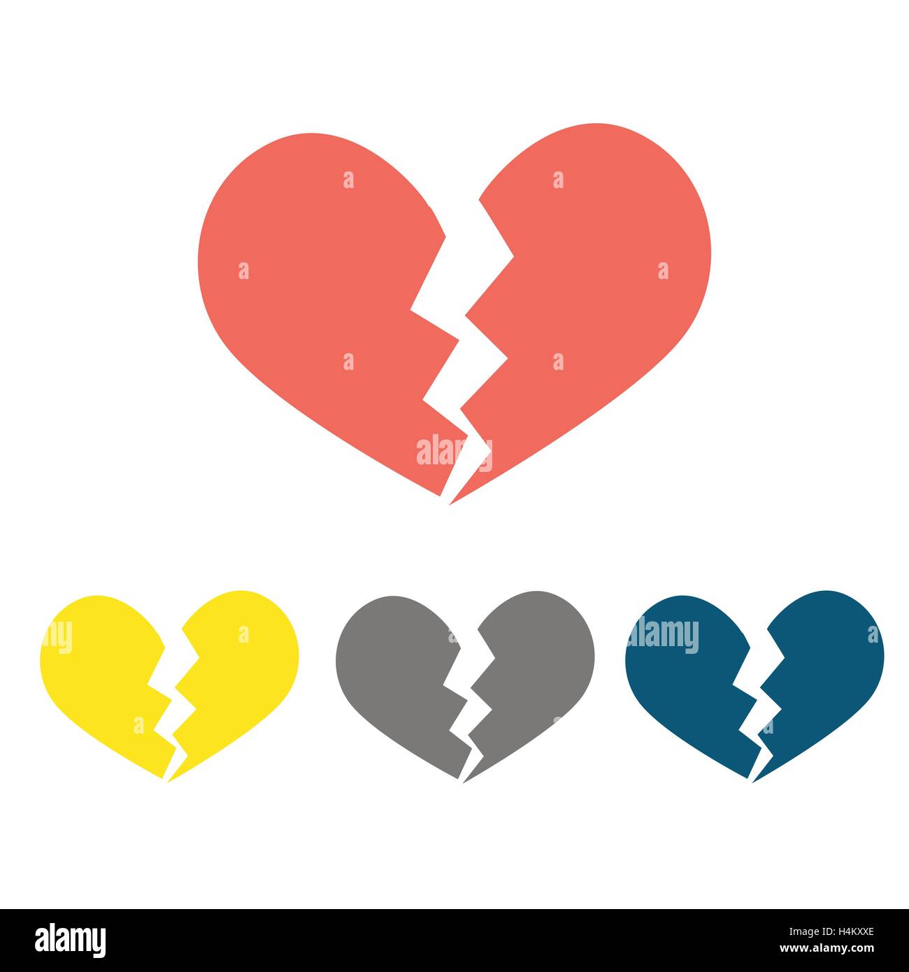 Heartbreak / broken heart or divorce flat icon for apps and websites ...