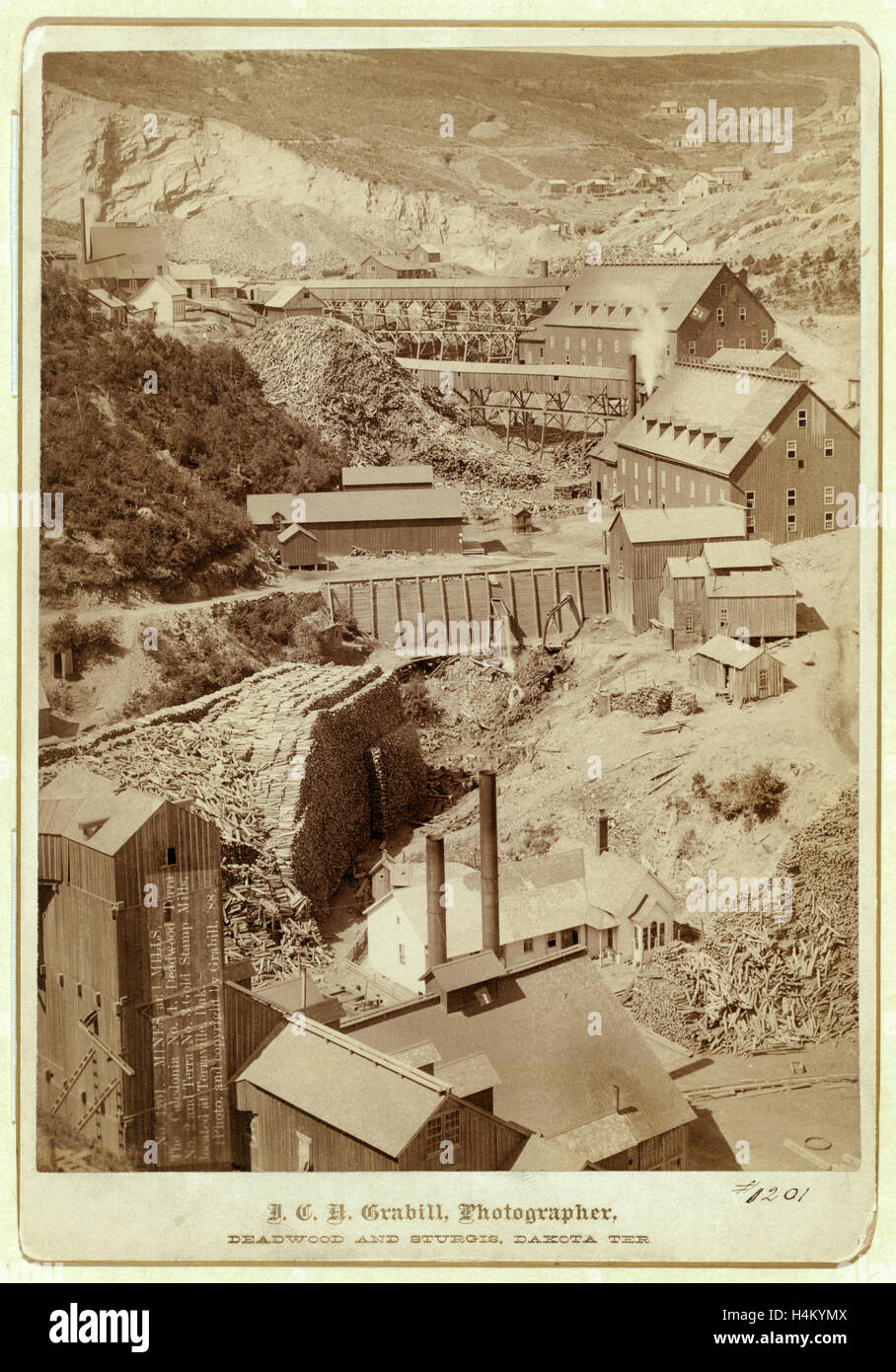 Mines and Mills. The Caledonia No. 1, Deadwood Terra No. 2, and Terra No.  Gold Stamp Mills, Located at Terraville, Dak. Stock Photo