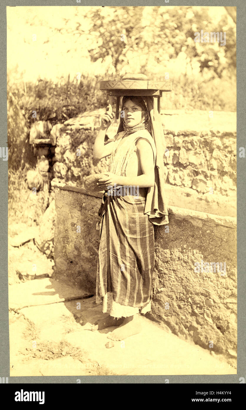 Types Algerians Young Girl Bread Market, the Neurdein Photographs of Algeria Including Byzantine and Roman Ruins in Tébessa Stock Photo