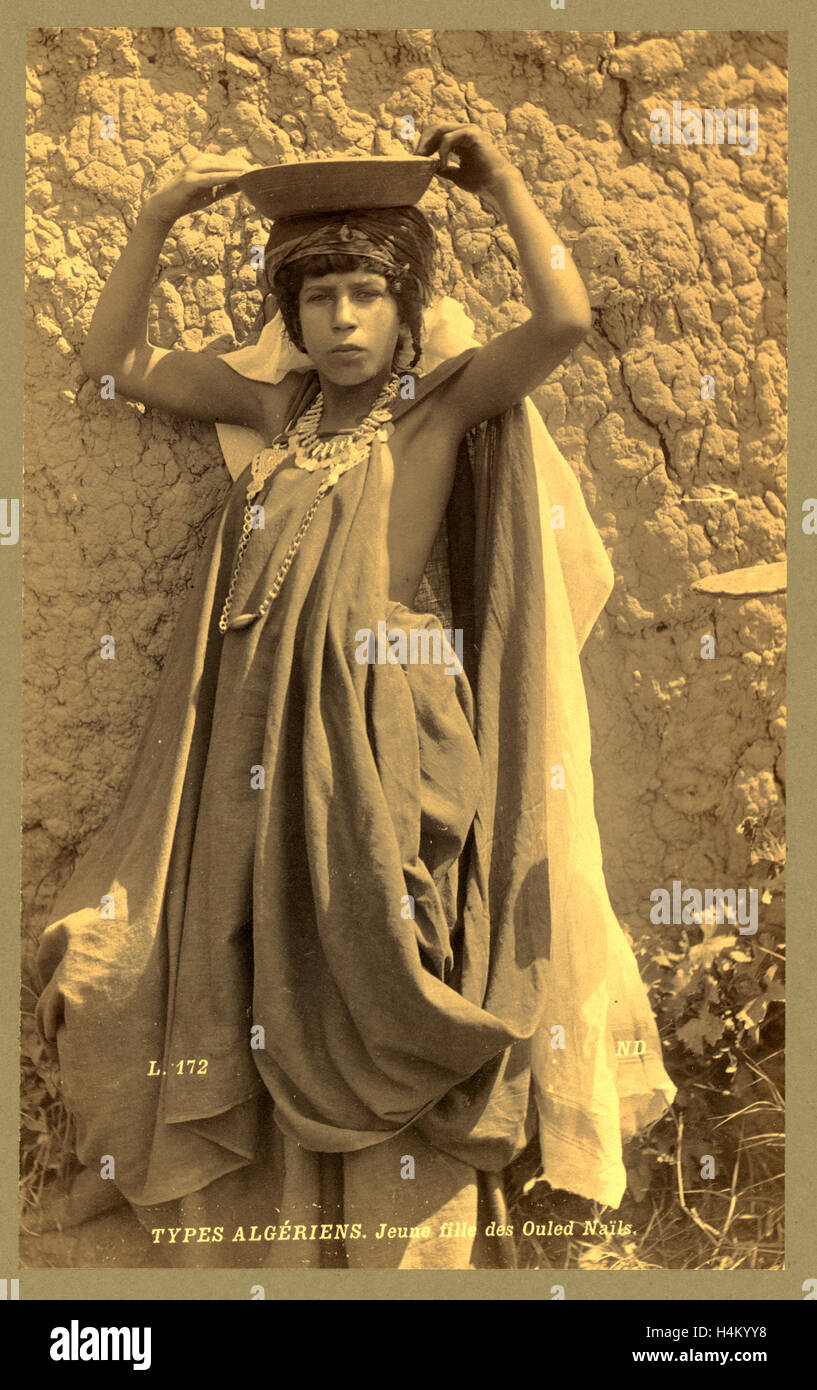Types Algerians Girl Ouled Nai ¨ Ls, the Neurdein Photographs of Algeria Including Byzantine and Roman Ruins in Tébessa Stock Photo