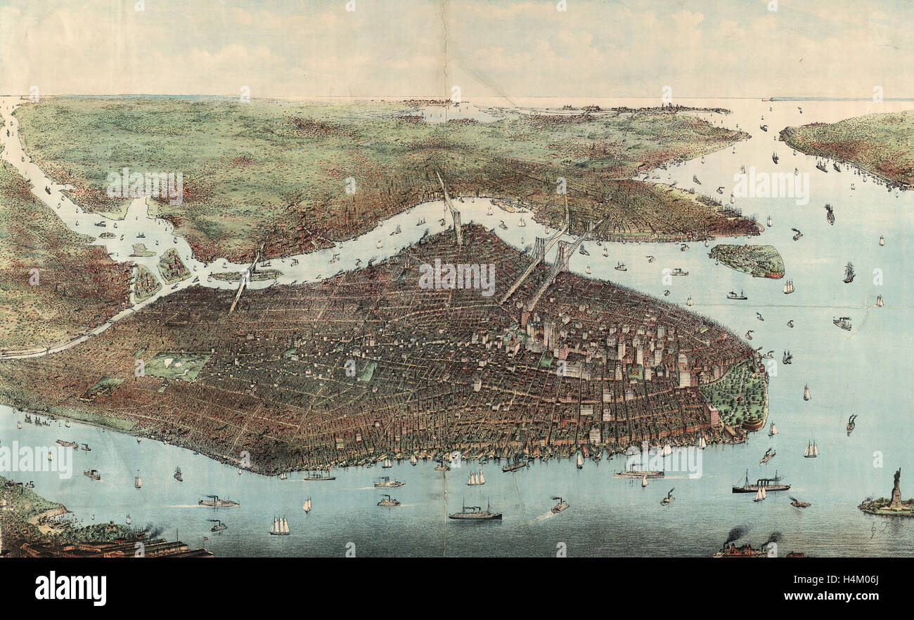 Queens new york birds eye hi-res stock photography and
