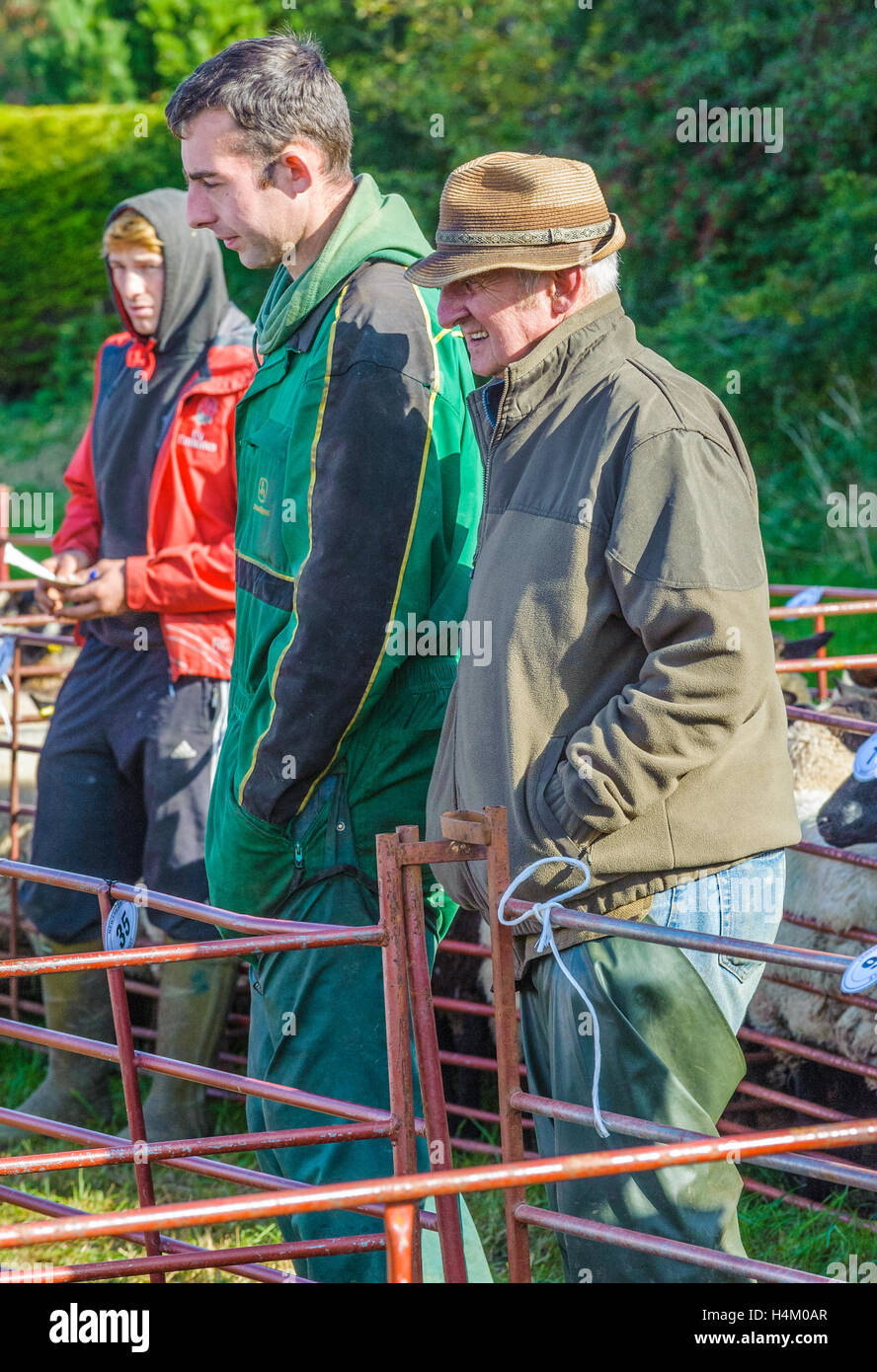Corby Glen Sheep Fair, Grantham, Lincolnshire Farmers watching the
