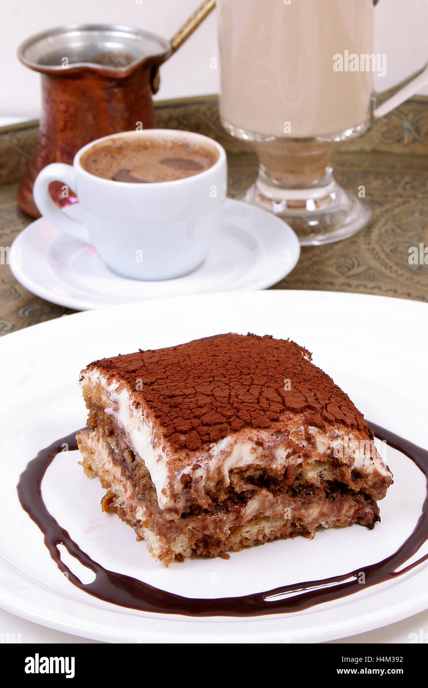 Tiramisu / Turkish Coffee / Cappuccino / Latte Stock Photo