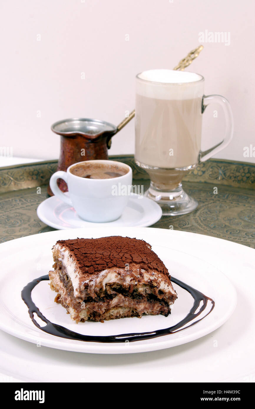 Tiramisu / Turkish Coffee / Cappuccino / Latte Stock Photo