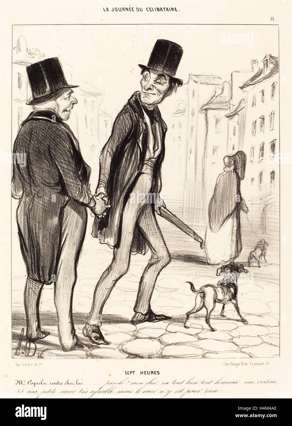 Honoré Daumier (French, 1808 1879), Sept heures, 1839, crayon