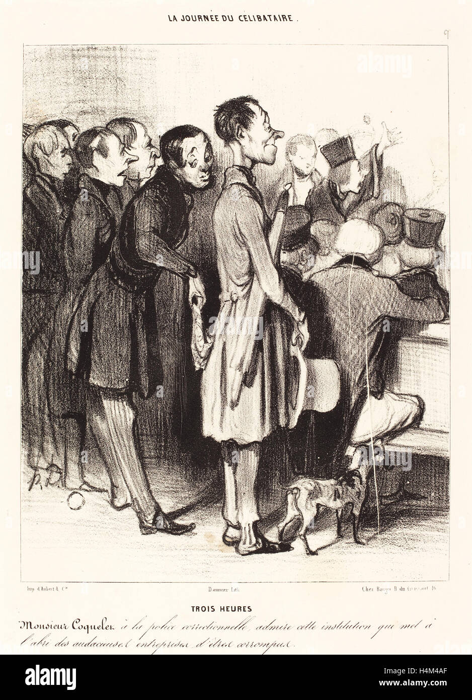 Honoré Daumier (French, 1808 1879), Trois heures, 1839, crayon