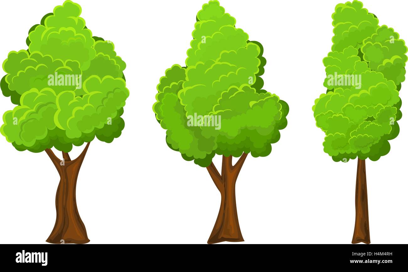 Green landscape oak tree Stock Vector Images - Alamy