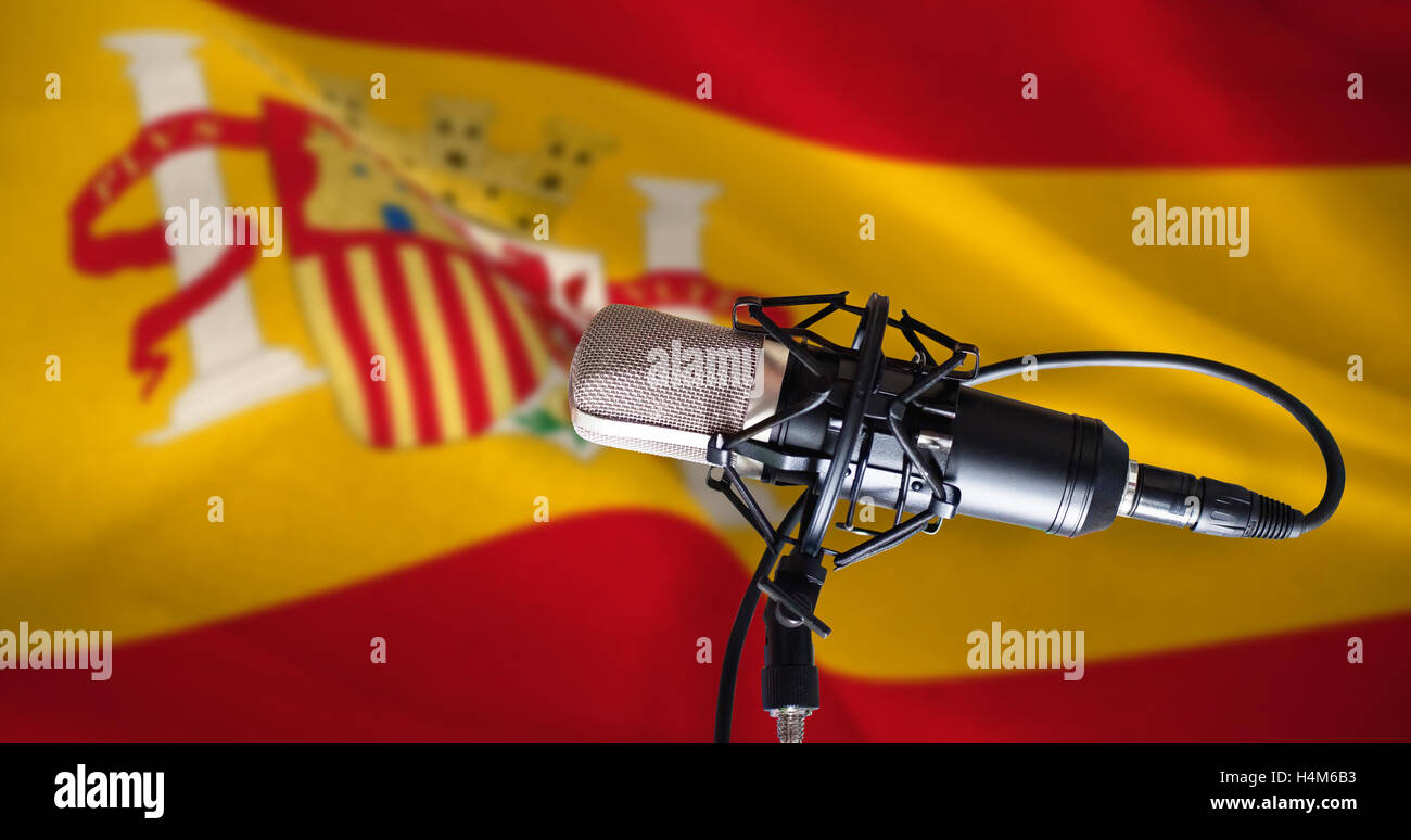 Composite image of condenser microphone Stock Photo