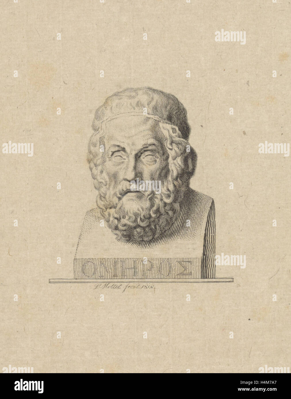 Bust of the Greek poet Homer, P. Mottet, 1818 Stock Photo Alamy