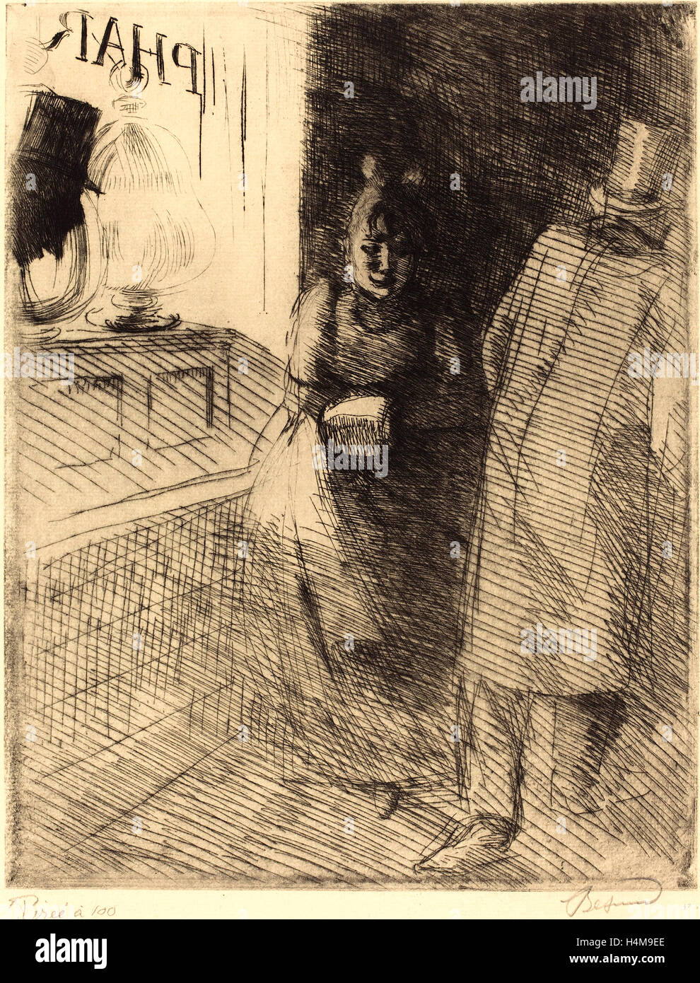 Albert Besnard, French (1849-1934), Prostitution (La Prostitution), c. 1886, etching and drypoint on laid paper Stock Photo