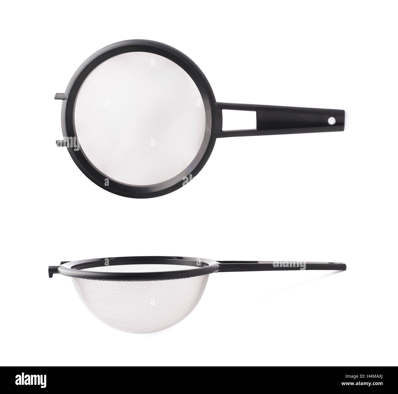 Single sieve colander over white isolated background Stock Photo Alamy