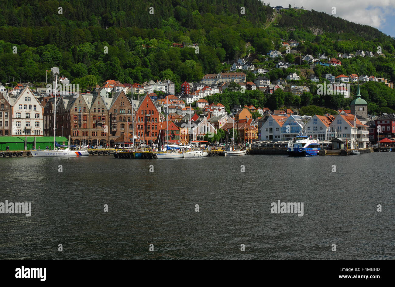 Norway, Norge, Bergen, Vagen, Harbour, Bryggen Stock Photo