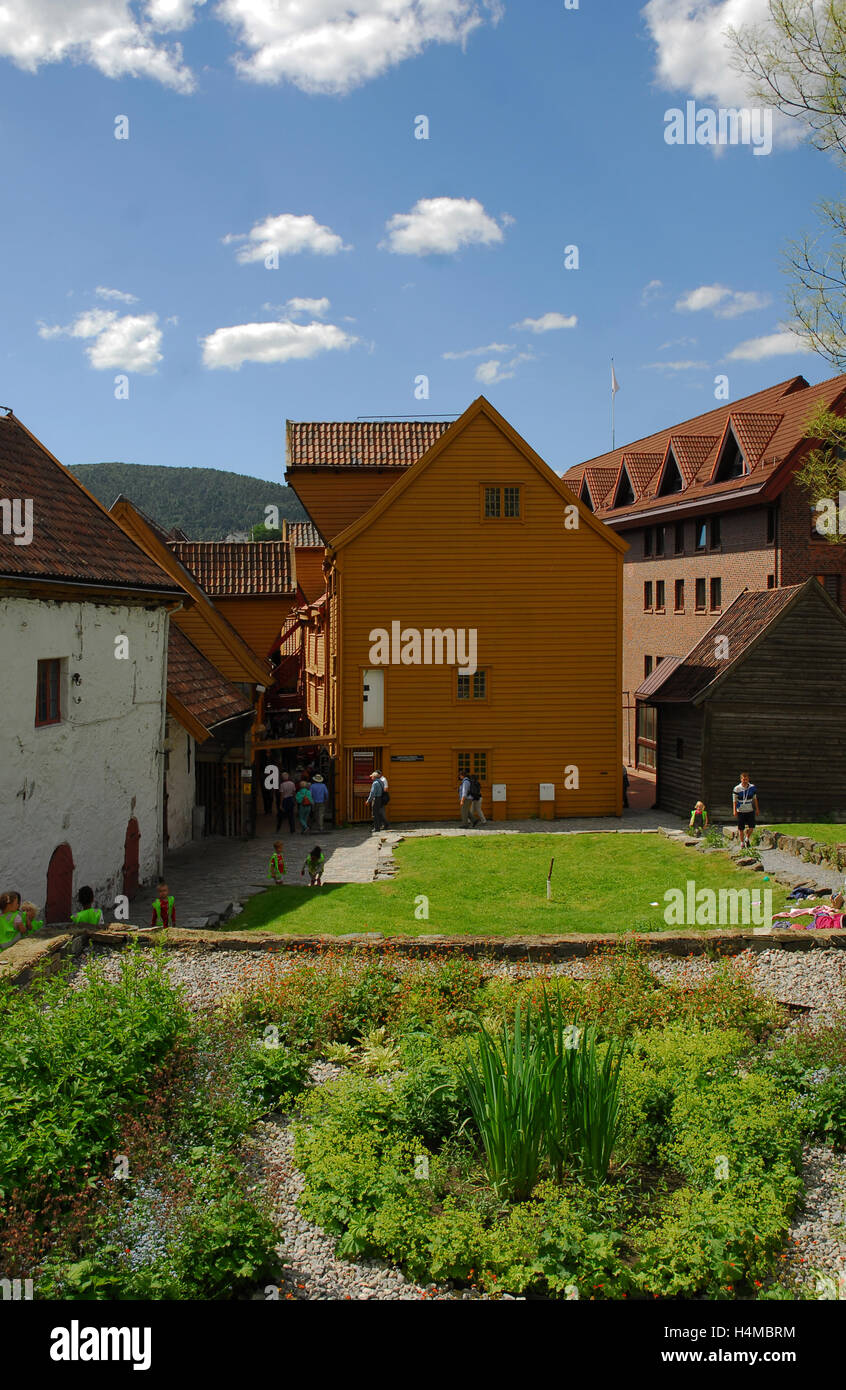 Norway, Norge, Bergen, Bryggen, UNESCO World Heritage Site Stock Photo