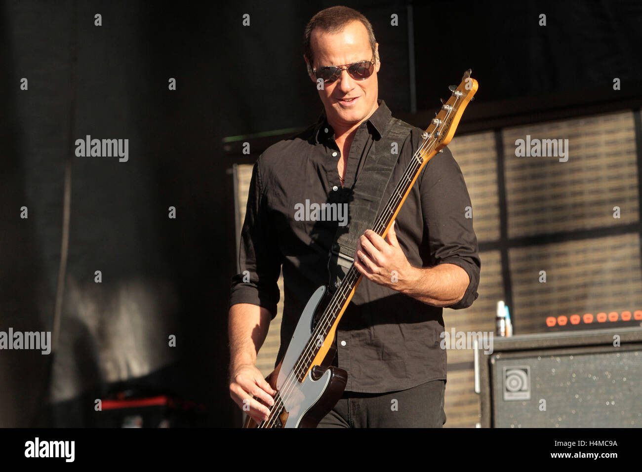 Bass player Robert DeLeo of Stone Temple Pilots performs at 2015 Monster Energy Aftershock Festival at Gibson Ranch County Park on October 25, 2015 in Sacramento, California. Stock Photo