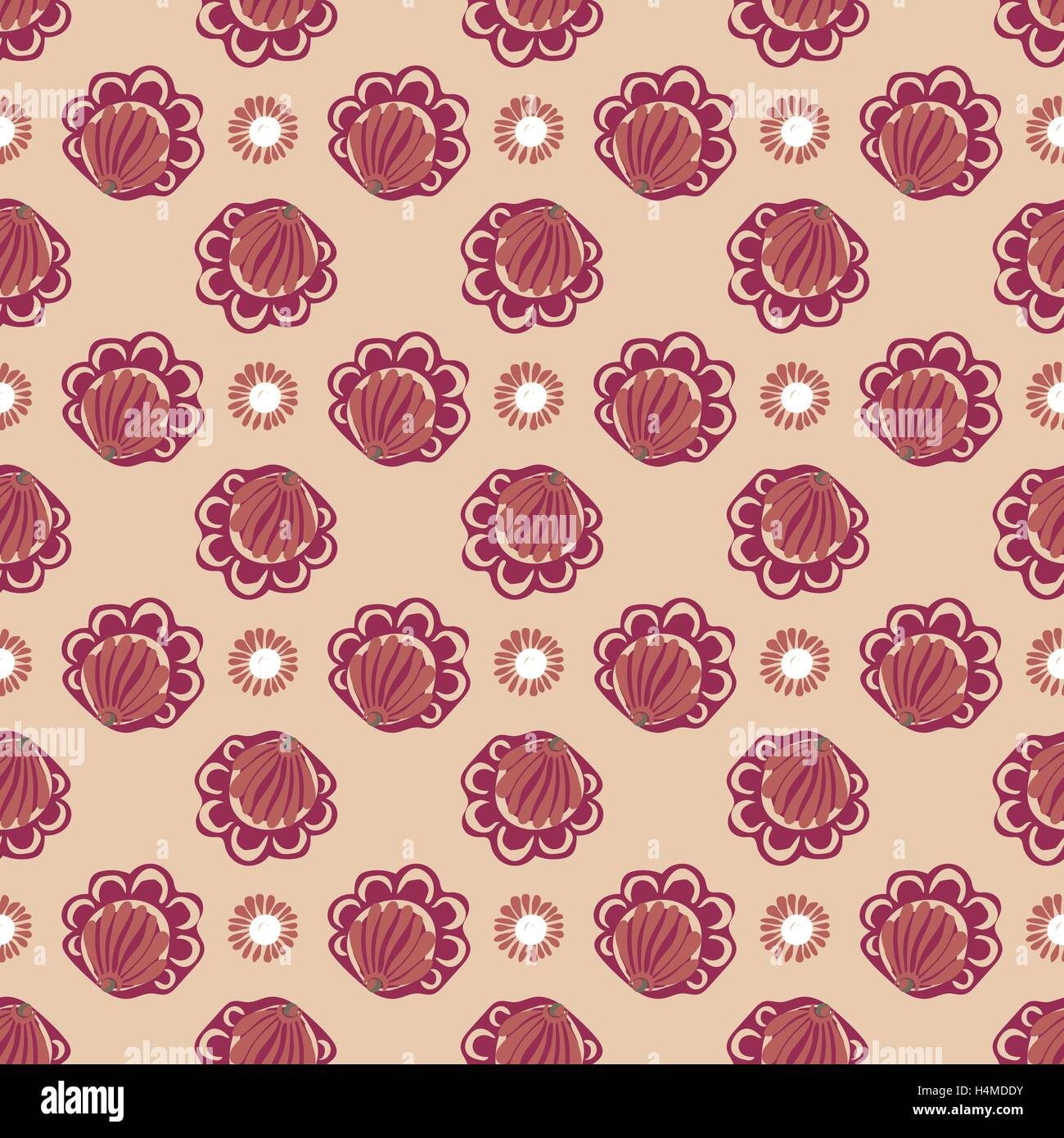 Vintage abstract flower seamless pattern background Stock Vector Image ...