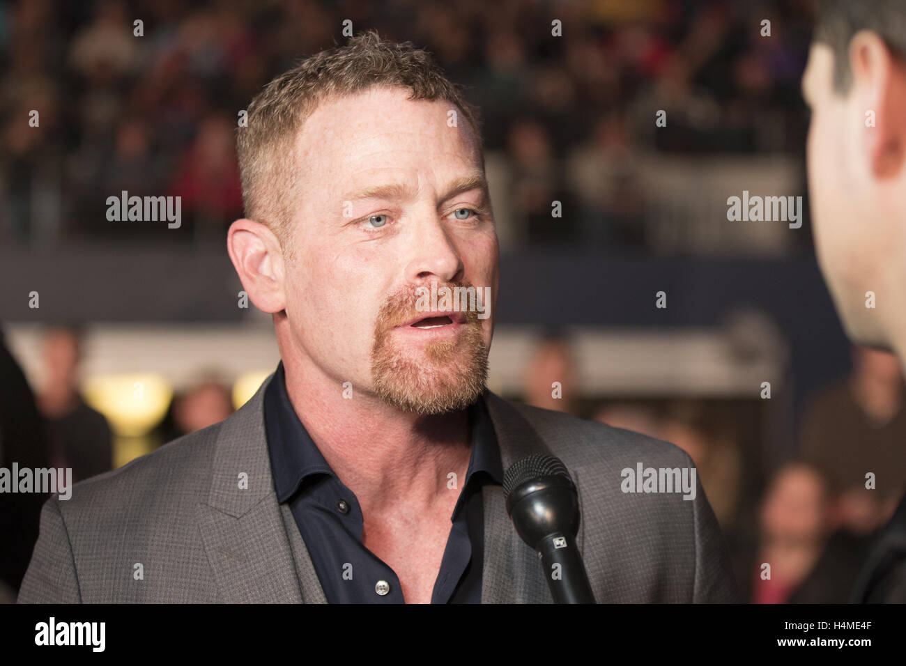 Actor Max Martini attends the 13 Hour red carpet premiere at AT&T Stadium on January 12th, 2016