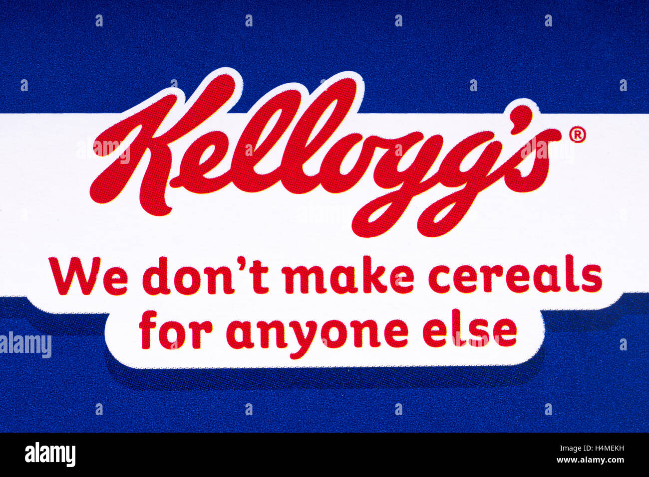 LONDON, UK OCTOBER 13TH 2016 A closeup of the Kelloggs logo and tag