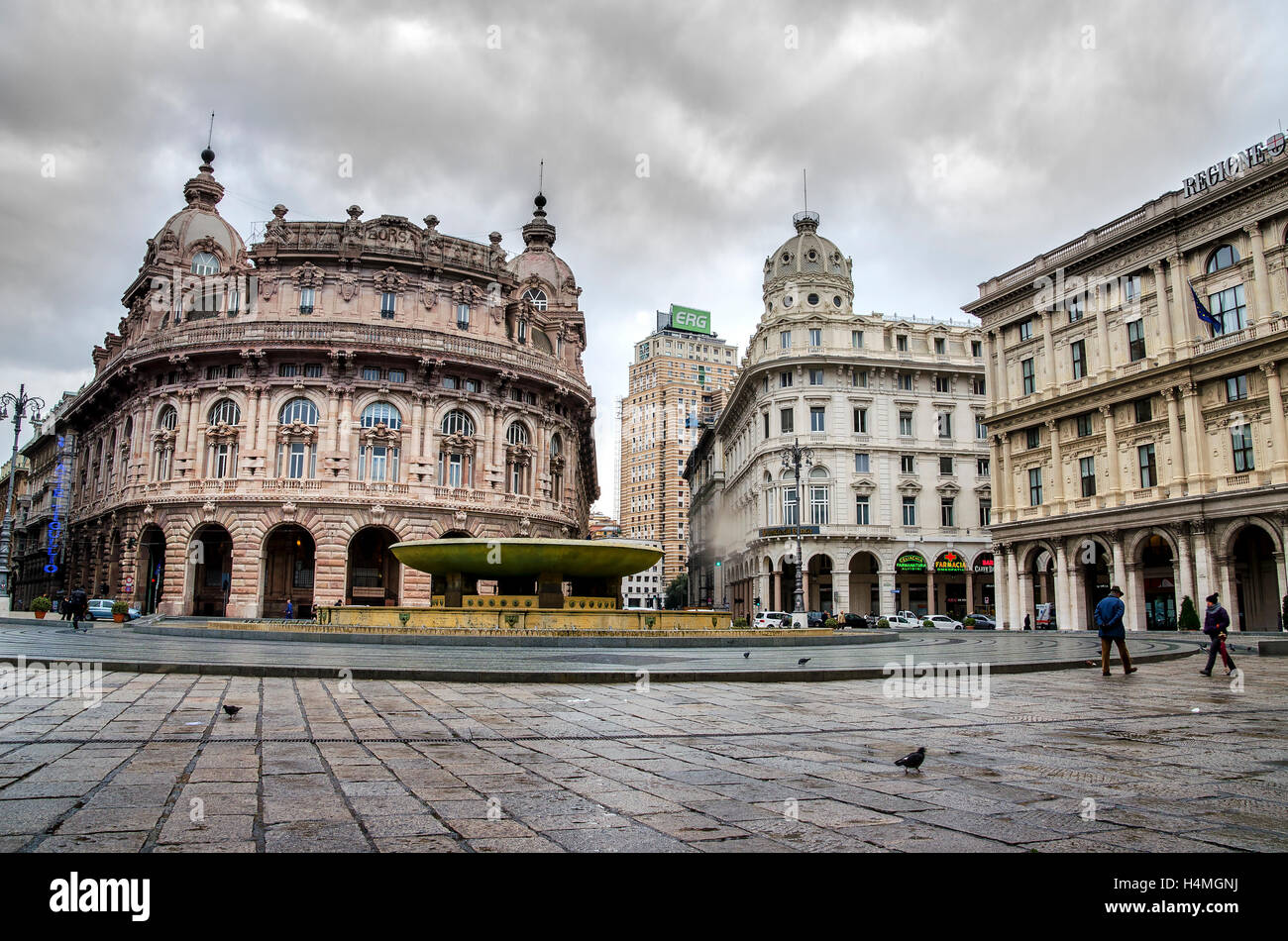 Genova Italy Piazza De Ferrari Genoa Liguria, during winter season