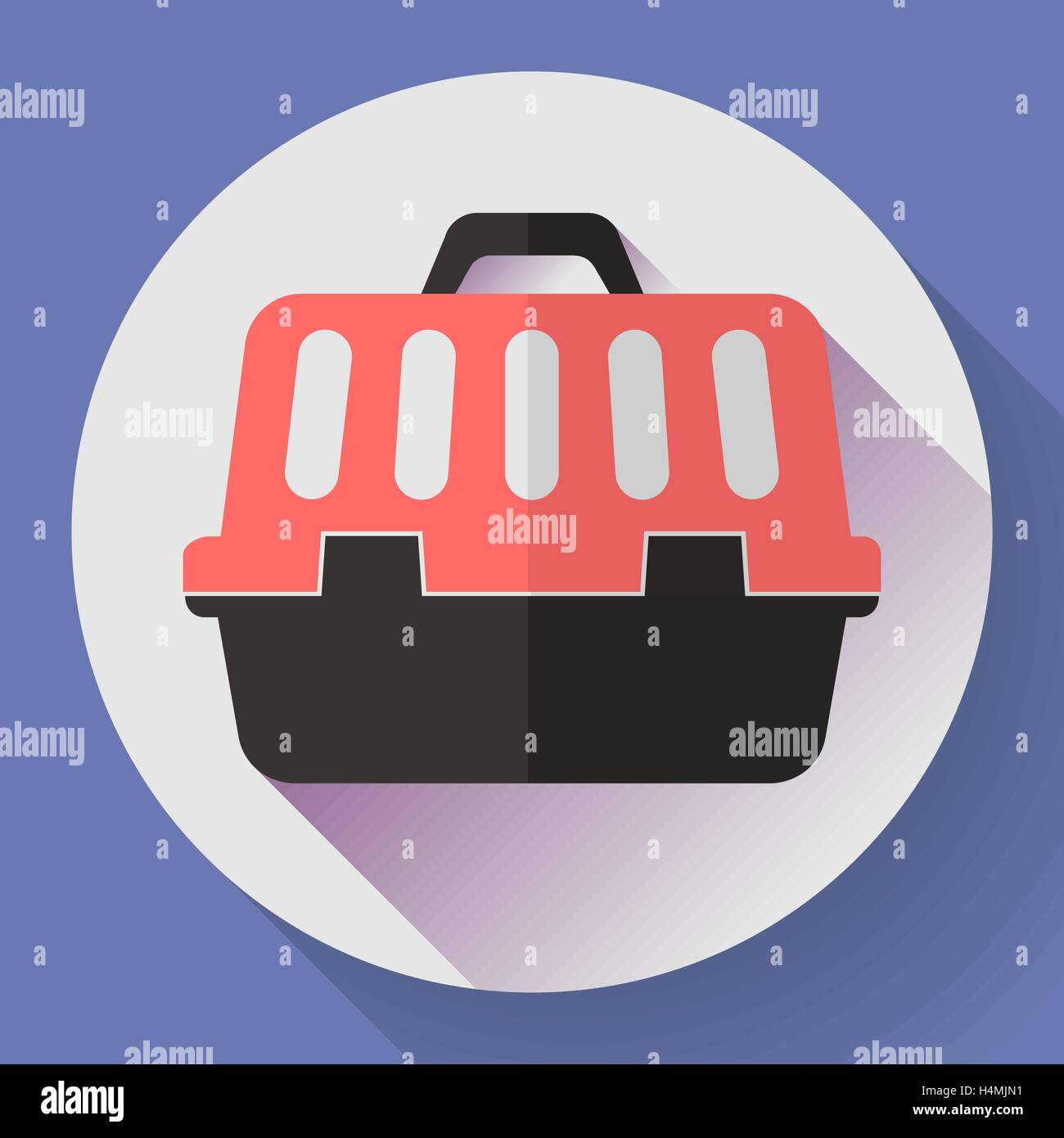 Pet dog travel cage flat icon with long shadow Stock Vector Image & Art ...