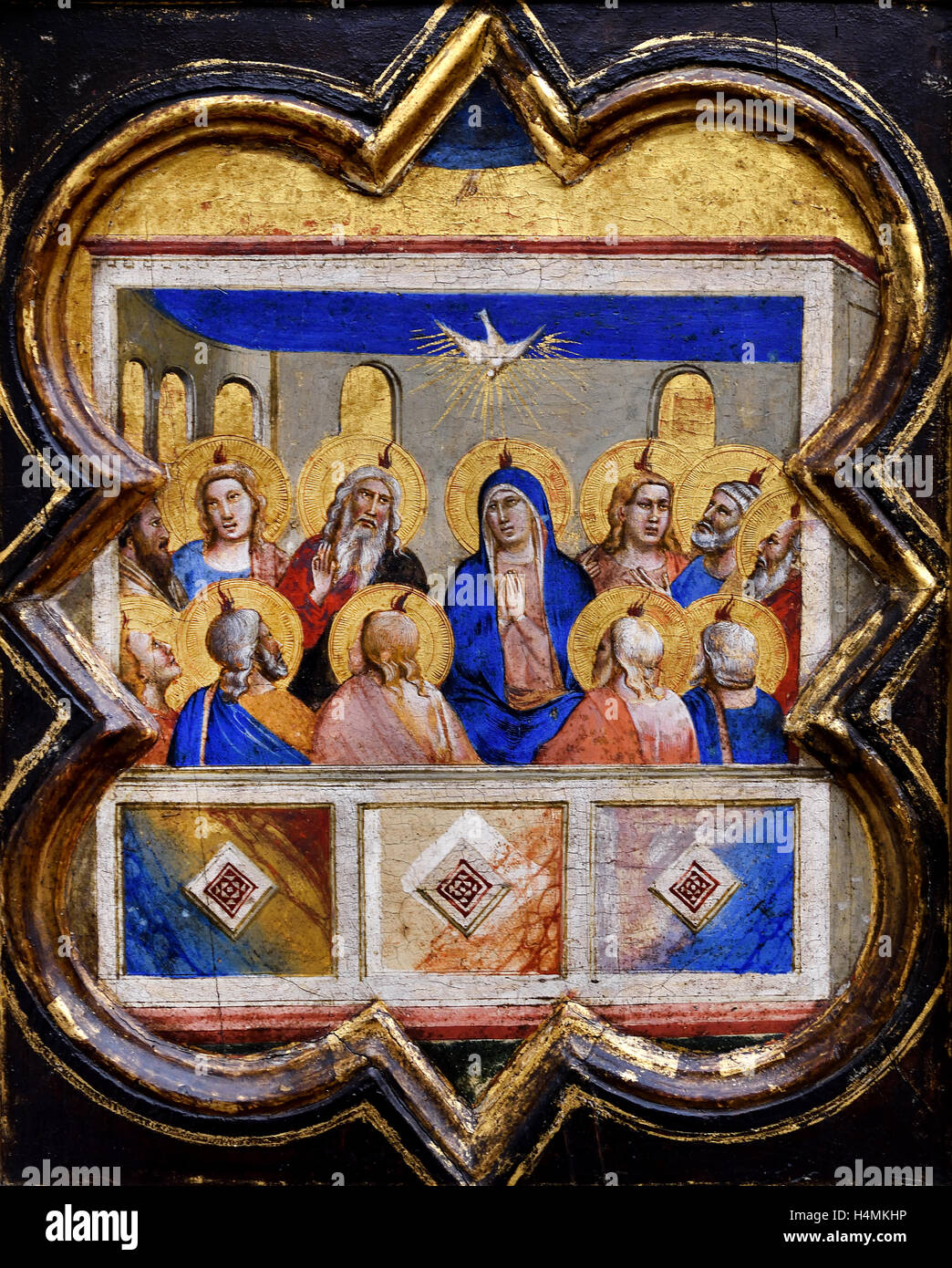 The outpouring of the Holy Spirit bu Bernardo Daddi 1290 - 1348 Florence painter 14th Century  Italy Italian Stock Photo