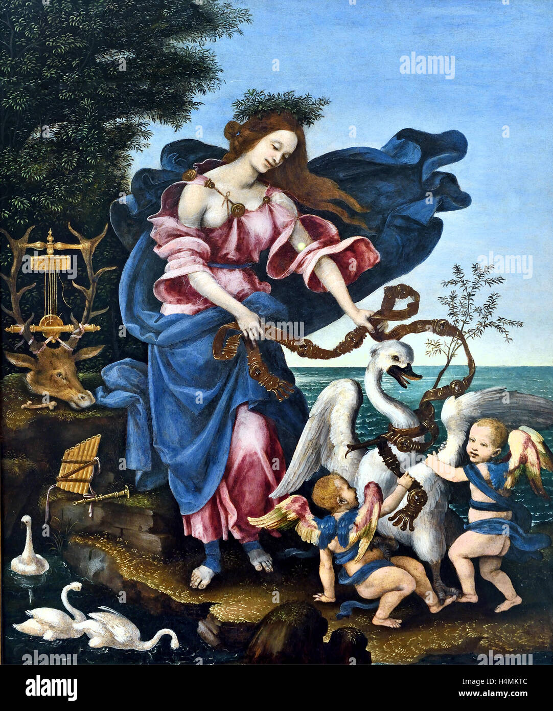 Allegory of Music (The Muse Erato) 1500 Filippino Lippi ( 1457 - 1504 Florence)  painter  Italy Italian 14th Century Stock Photo