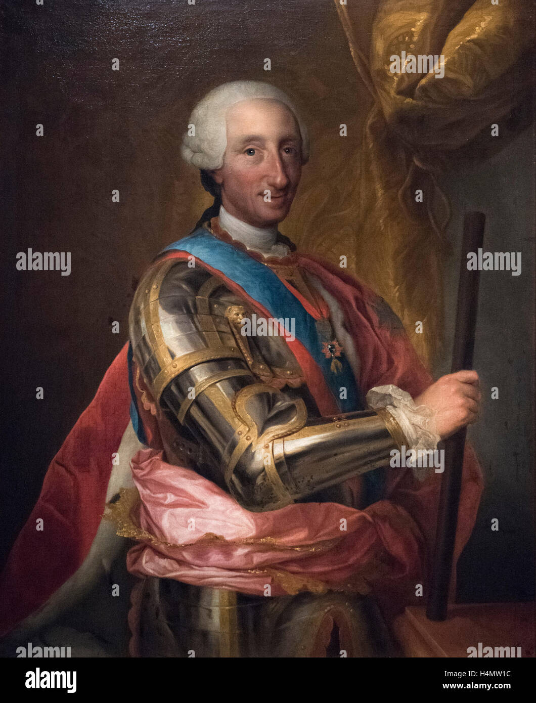 Anton Raphael Mengs (1728-1779), Portrait of Charles III (1716–1788), ca. 1760. Carlos III.   Oil o Stock Photo