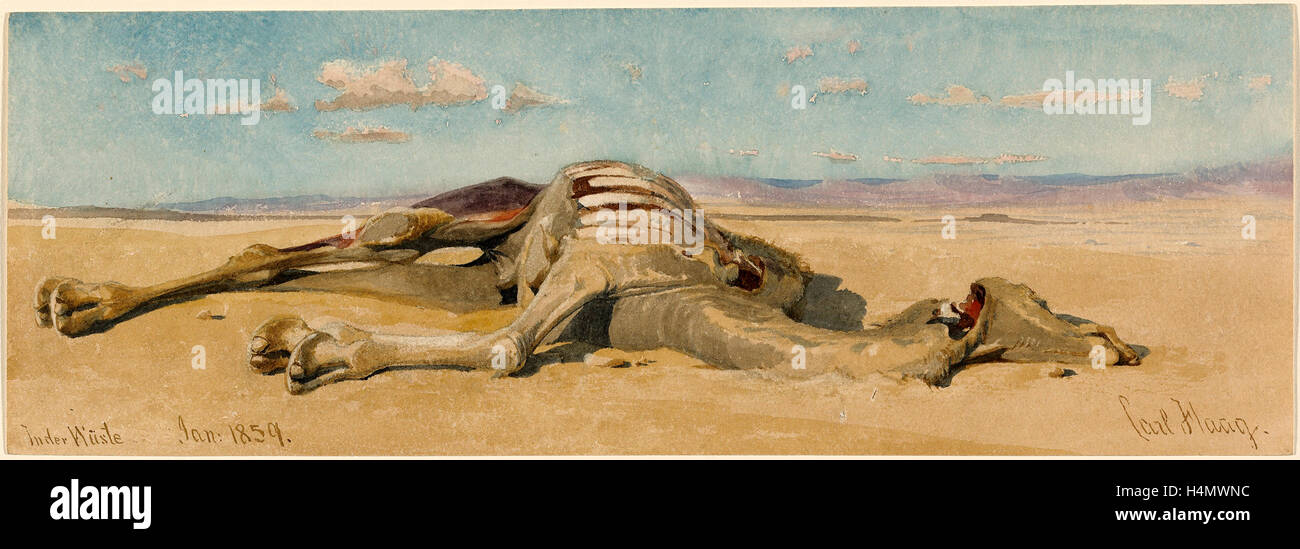 Carl Haag, In der Wüste (In the Desert), German, 1820 - 1915, 1859, watercolor over graphite on cream wove paper Stock Photo