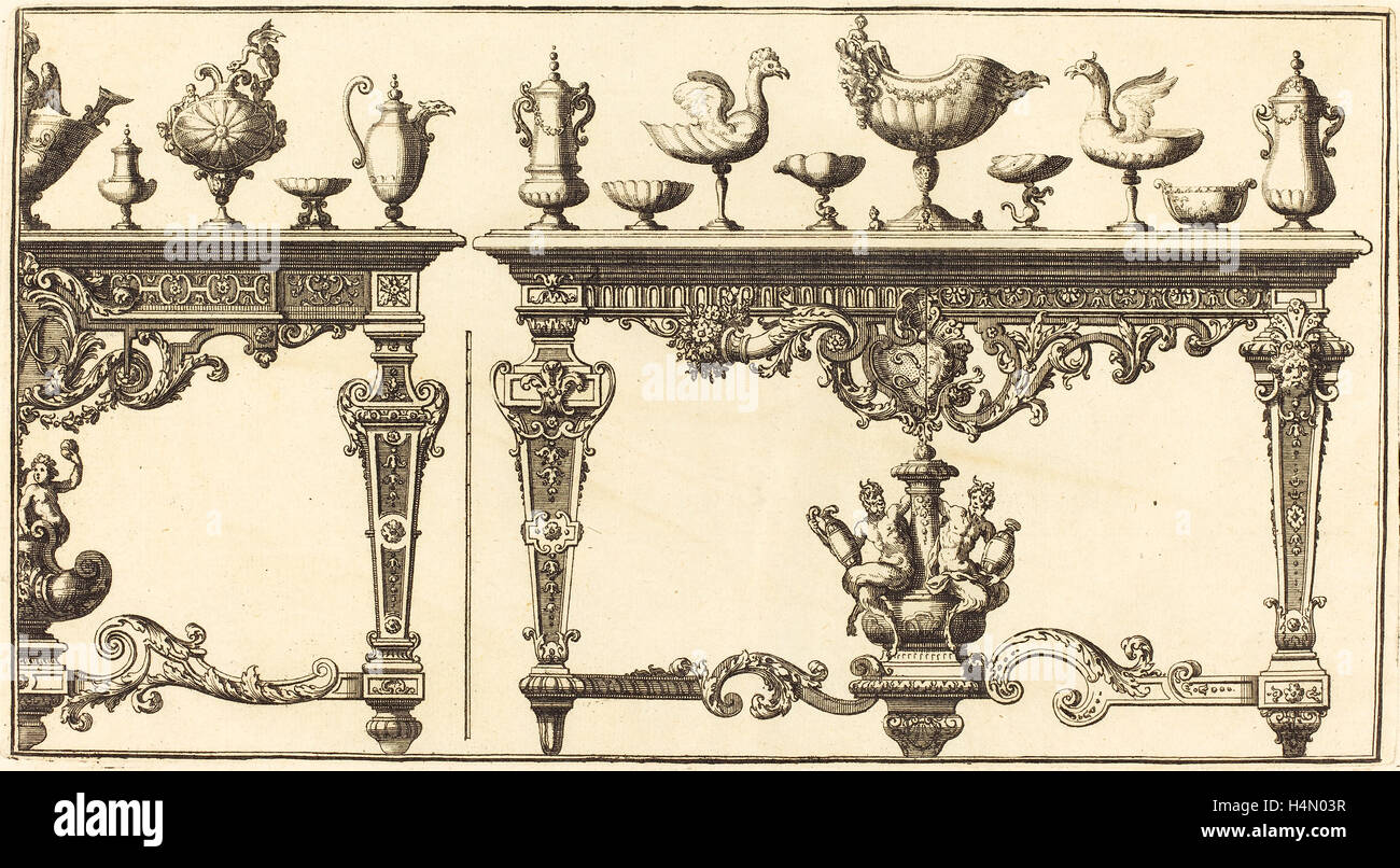 Pierre Lepautre (French, 1660 - 1744), Livre de Tables, etching Stock Photo