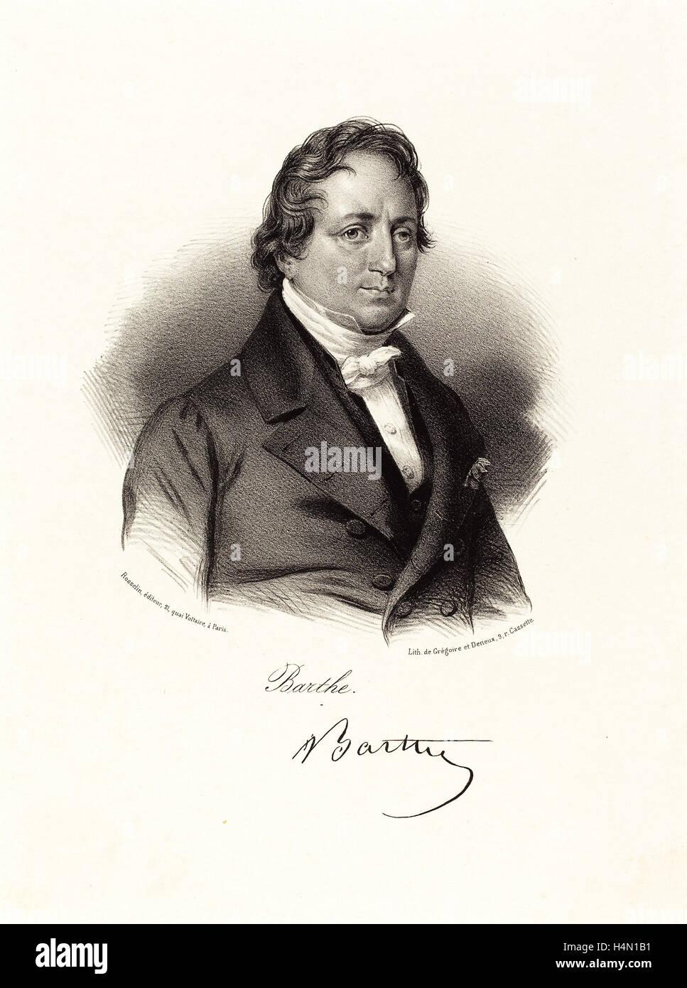 Probably French 19th Century, Barthe, lithograph Stock Photo