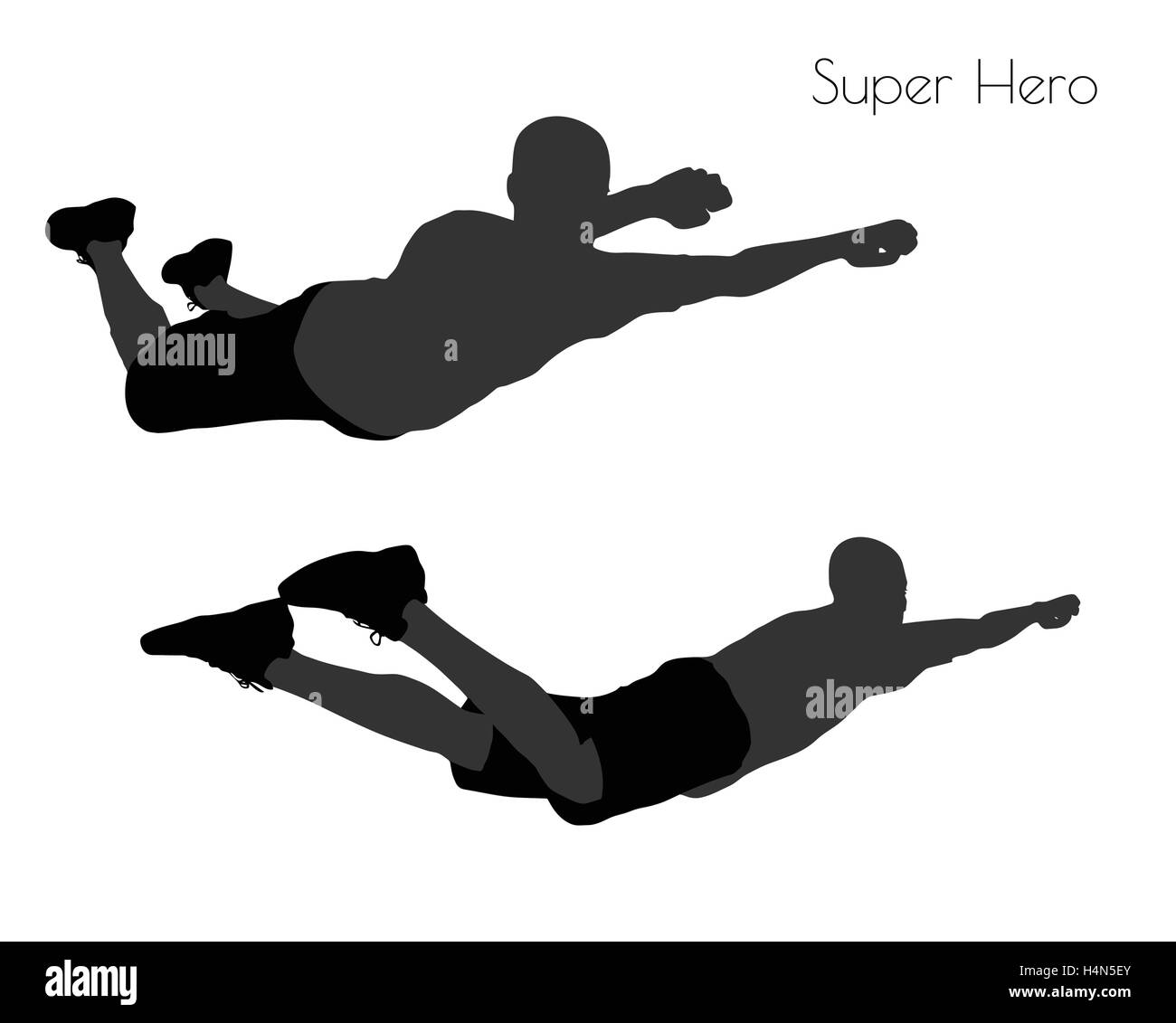 EPS 10 vector illustration of a man in Super Hero pose on white background Stock Vector