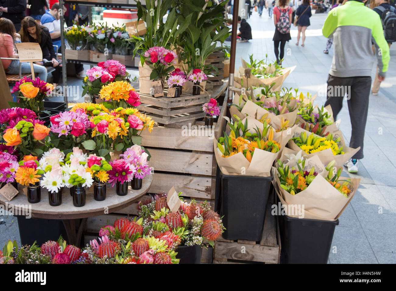 Florist street stall shop in rundle mall shopping precinct,Adelaide