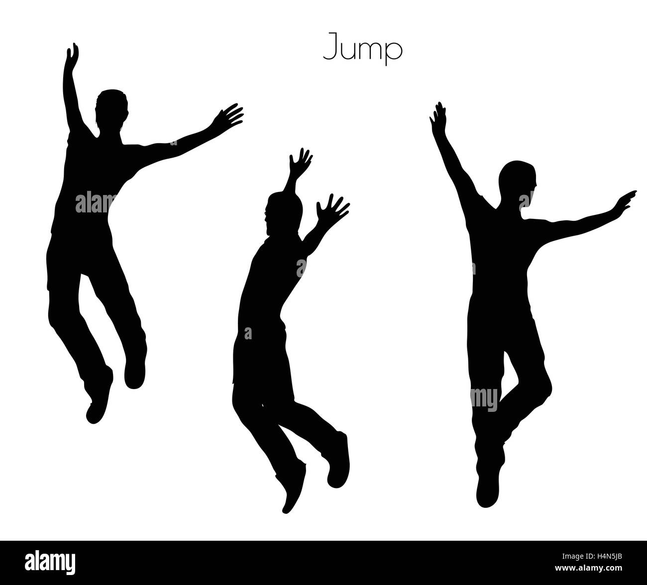 EPS 10 vector illustration of a man in Jump  pose on white background Stock Vector
