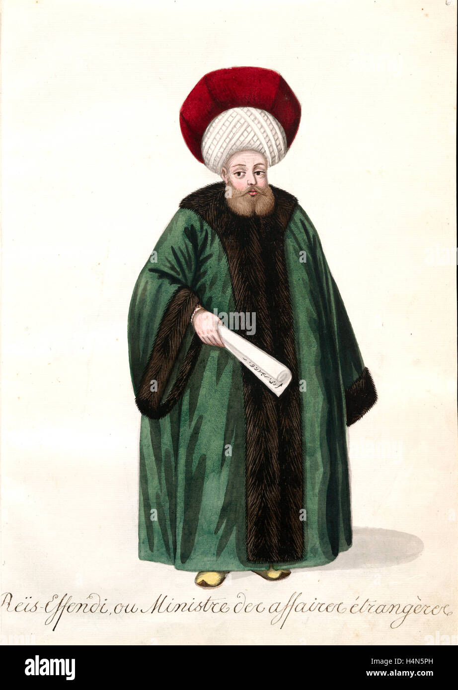 Reis effendi, ou ministre des affaires étrangères. [6], Mahmud II, Sultan of the Turks, 1784-1839, (Patron) Stock Photo