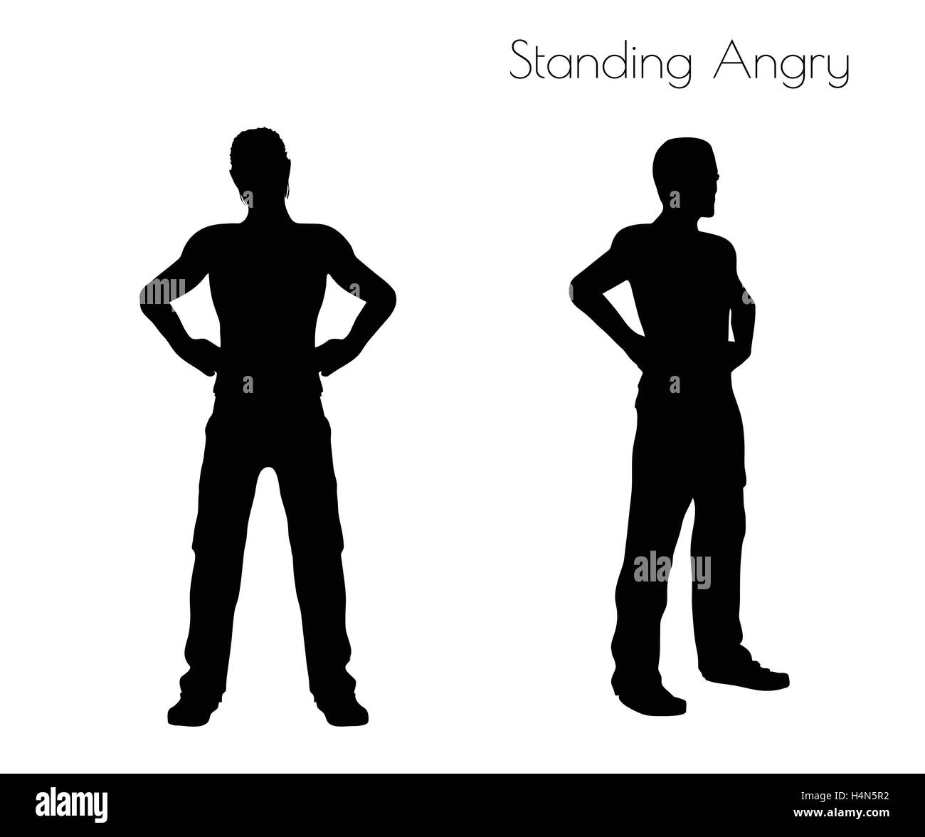 EPS 10 vector illustration of a man in Standing Angry  pose on white background Stock Vector