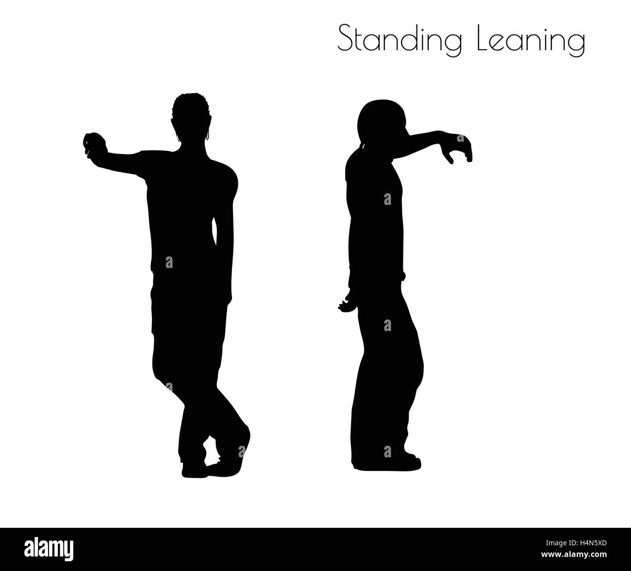 EPS 10 vector illustration of a man in Standing Leaning  pose on white background Stock Vector