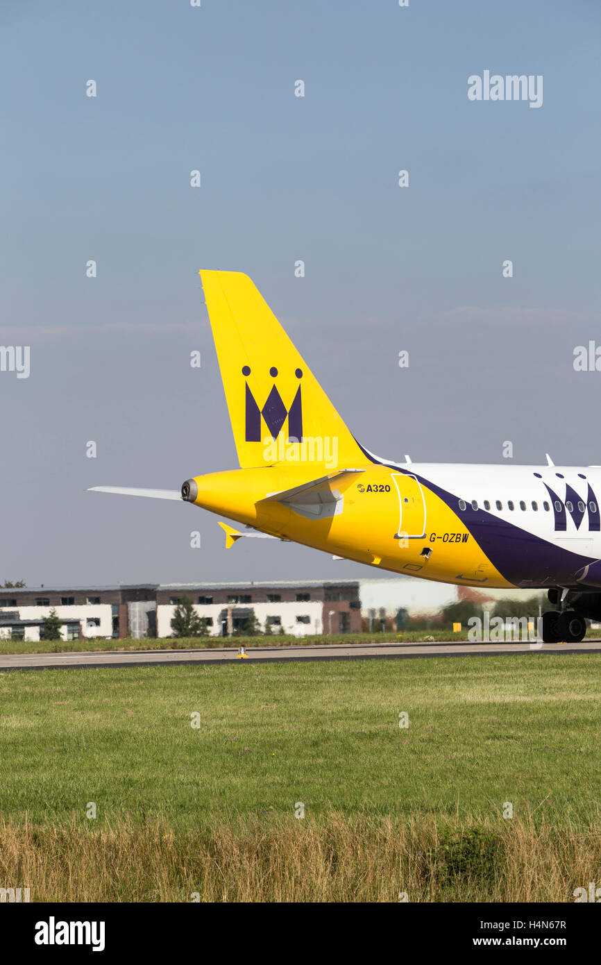Monarch Airlines A320 Airbus aeroplane at Leeds Bradford Airport Stock Photo