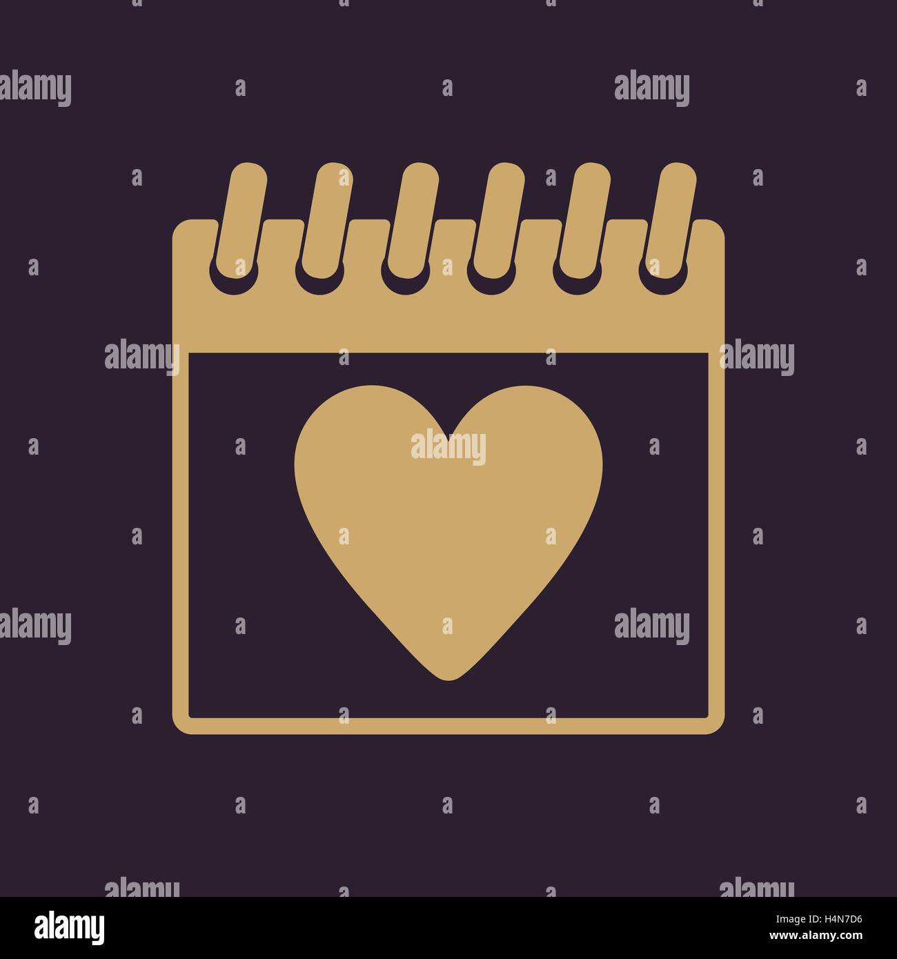 The calendar icon. Valentines day symbol Stock Vector Image & Art - Alamy