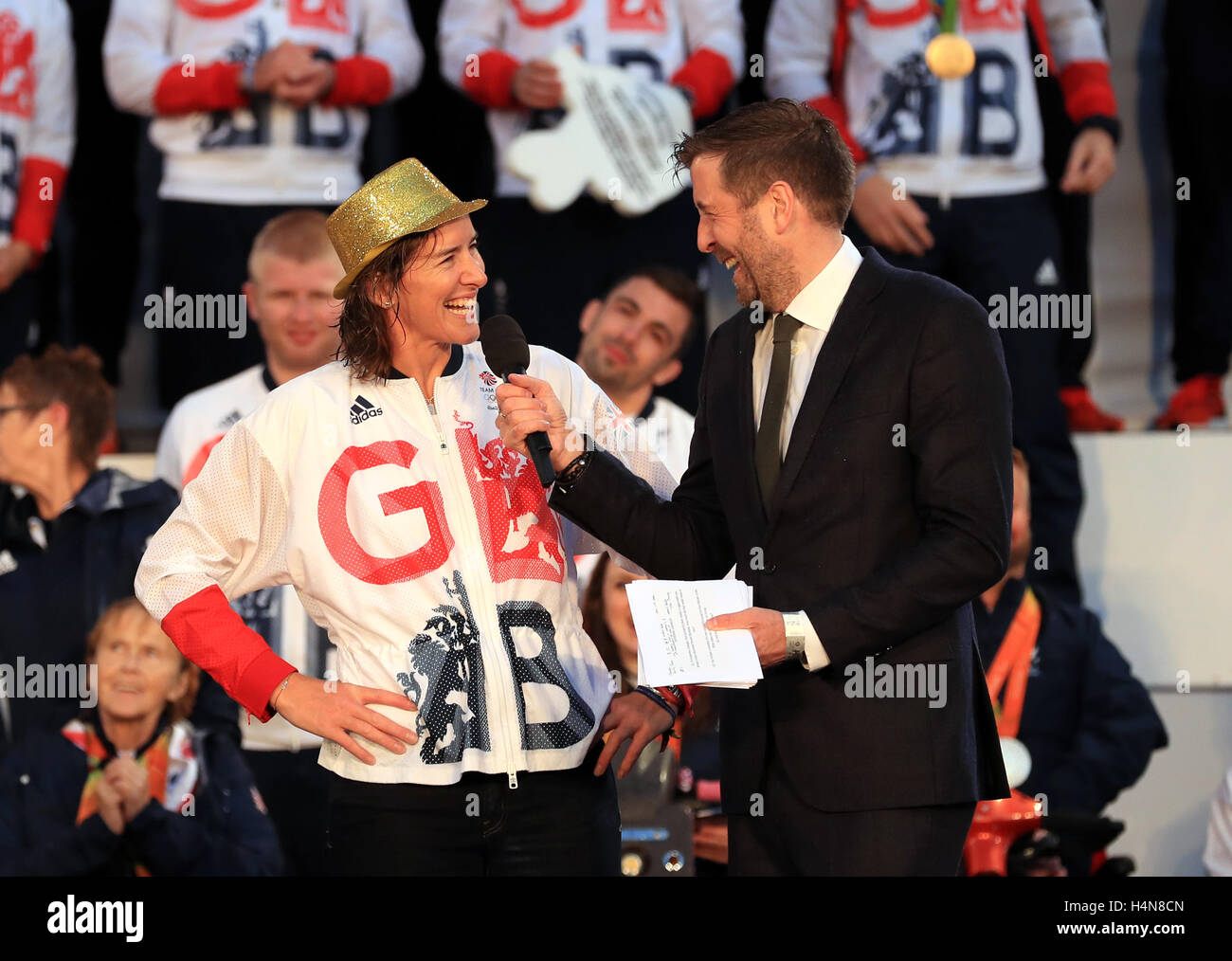 Katherine Grainger is interviewed by BBC presenter Mark Chapman on