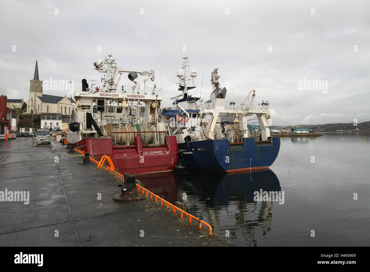 Fishing trawlers at Killybegs Harbour Co Donegal Ireland Stock Photo