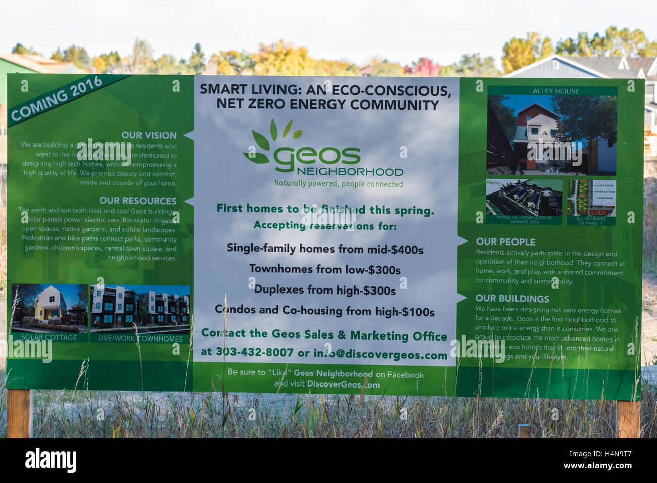 Smart Living Homes Energy Efficient Zero development in Arvada, Colorado Stock Photo