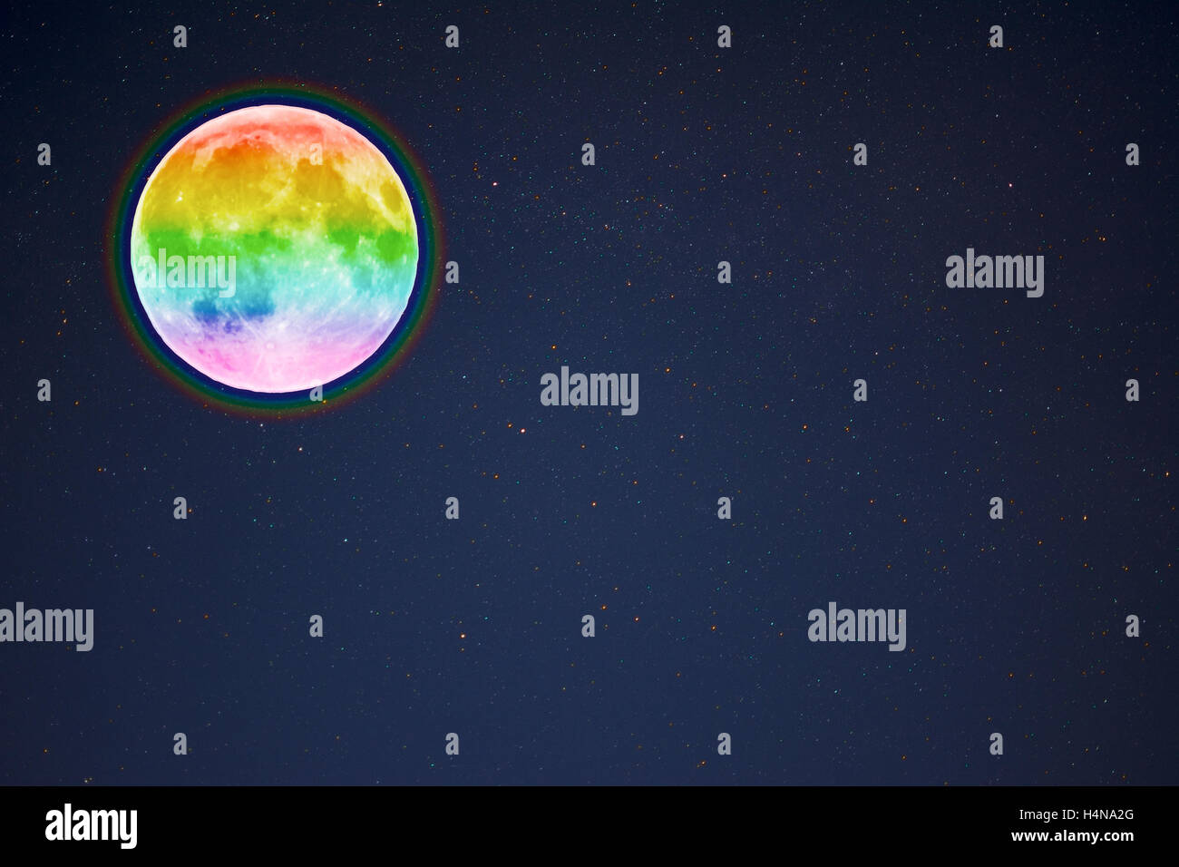 Full moon in the night starry sky background, copy space. Full moon and ...