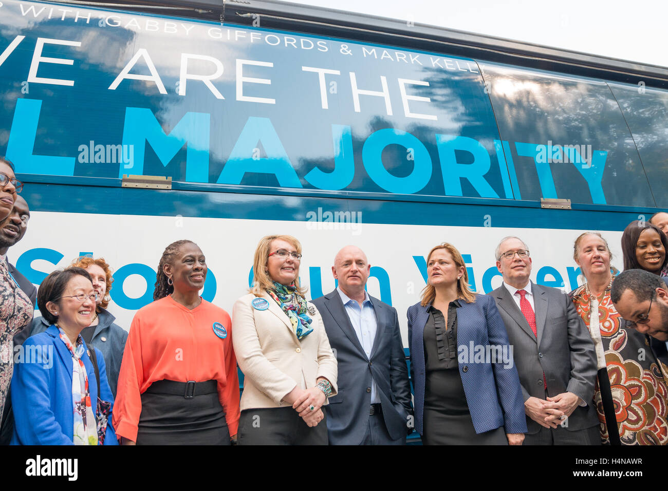 New York, United States. 17th Oct, 2016. Rally participants pose for a ...