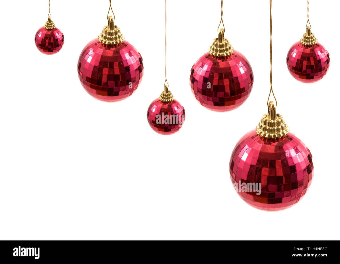 Red Christmas balls isolated on white background Stock Photo - Alamy