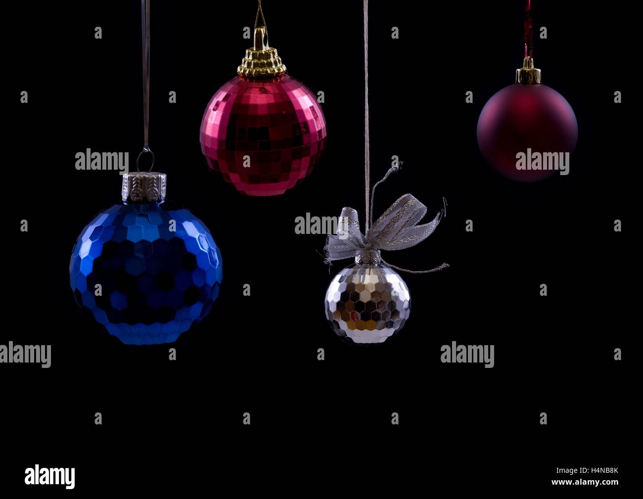 Red Christmas balls isolated on white background Stock Photo - Alamy
